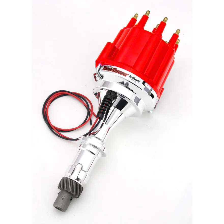 Pertronix D120811, Dist Billet Pontiac V8 Non/ Vac Red Male Cap