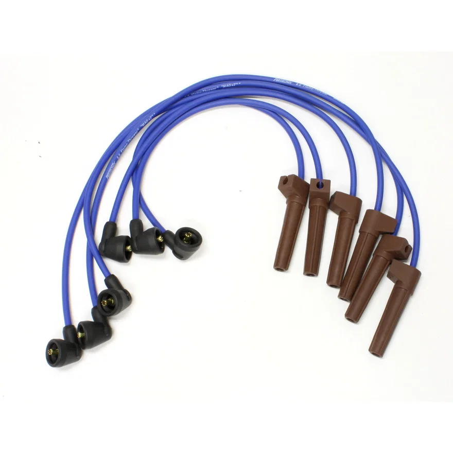 Pertronix 806326, Flame-Thrower Spark Plug Wires 6 cyl 8mm 01-05 Ranger 05-10 Mustang 4.0L Blue