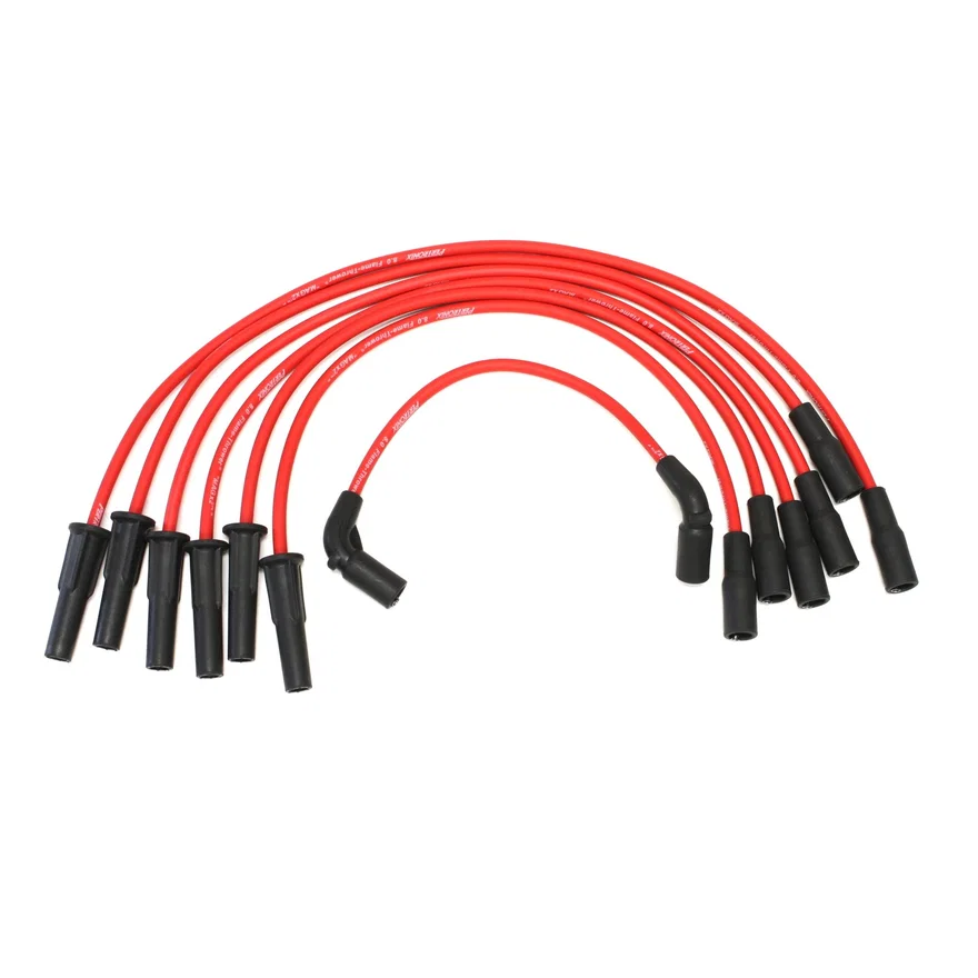 Pertronix 806425, Flame-Thrower Spark Plug Wires 6 cyl 8mm 1996-2005 GM Full size Truck 4.3L Red