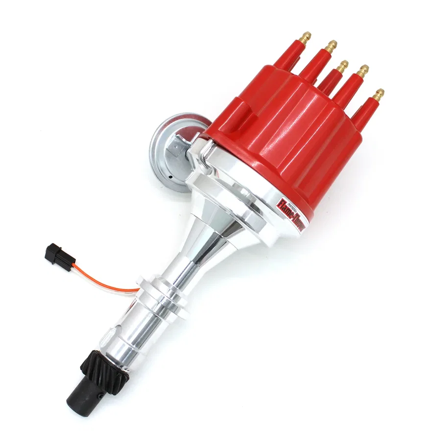 Pertronix D320711, Dist Billet Mag Trig Pontiac 301-455 Red Male cap Vac Adv