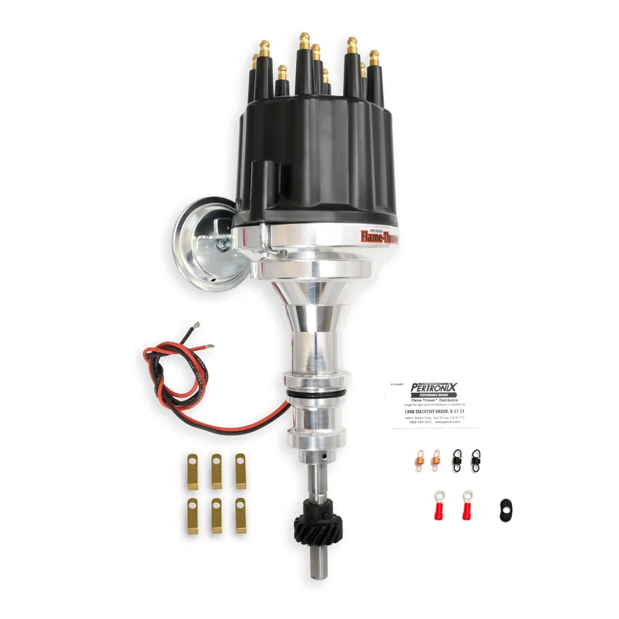 Dist Billet SB blk Male cap for Ford