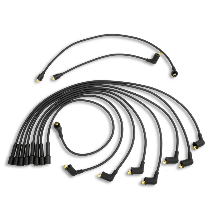 Flame-Thrower Spark Plug Wires 8 cyl Custom Fit Black for 187 vehicles