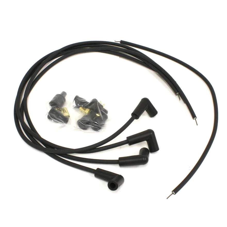 Pertronix 704190, Flame-Thrower Spark Plug Wires 4 cyl Universal 90 Degree Black