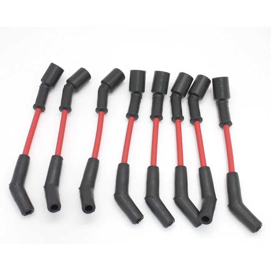 Pertronix 808429, Flame-Thrower Spark Plug Wires 8 cyl 8mm 45 Degree Boots GM LS Red
