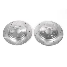 Rear DRILLEDSLOTTED ROTOR PAIR for 2005-2009 Audi A4 and A4 Quattro image 2