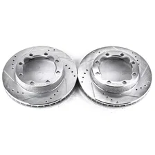 Front DRILLEDSLOTTED ROTOR PAIR for Chevrolet, GMC and Dodge image 2