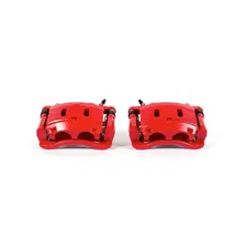 Front RED CALIPER PAIR W/BRKT for INFINITI, Nissan and Mercedes-Benz image 2