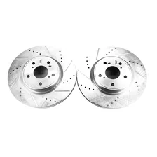 Front DRILLEDSLOTTED ROTOR PAIR for Honda and Acura image 2