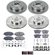 Front and Rear AUTOSPECIALTY BRAKE KIT for 2012-2015 Acura ILX and Honda Civic image 2