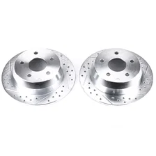 Rear DRILLEDSLOTTED ROTOR PAIR for 1999-2004 Jeep Grand Cherokee image 2