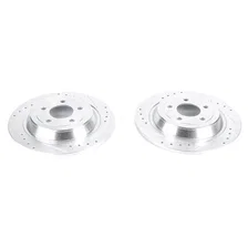 Rear DRILLEDSLOTTED ROTOR PAIR for 2015-2023 Ford Mustang image 2