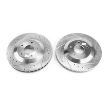 Front DRILLEDSLOTTED ROTOR PAIR for 1997-2009 Cadillac XLR and Chevrolet Corvette image 2