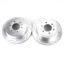 Rear DRILLEDSLOTTED ROTOR PAIR for 2004-2011 Ford F-150 and Lincoln Mark LT image 2