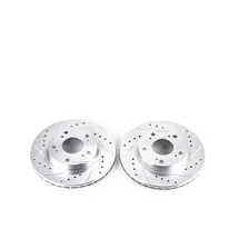 Front DRILLEDSLOTTED ROTOR PAIR for Honda and Acura image 2