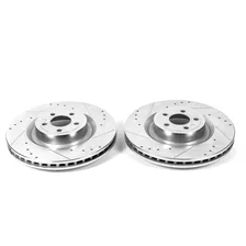 Front DRILLEDSLOTTED ROTOR PAIR for 2015-2023 Ford Mustang image 2