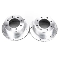 Rear DRILLEDSLOTTED ROTOR PAIR for 2000-2002 Dodge Ram 2500 and Ram 3500 image 2