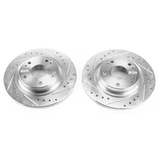 Rear DRILLEDSLOTTED ROTOR PAIR for 2017-2020 Honda Civic image 2