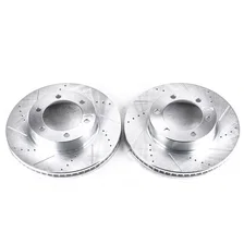 Front DRILLEDSLOTTED ROTOR PAIR for 2000-2007 Toyota Sequoia and Tundra image 2