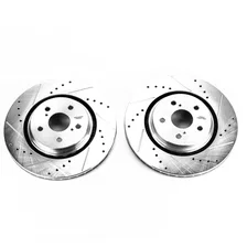 Front DRILLEDSLOTTED ROTOR PAIR for Lexus and Toyota image 2