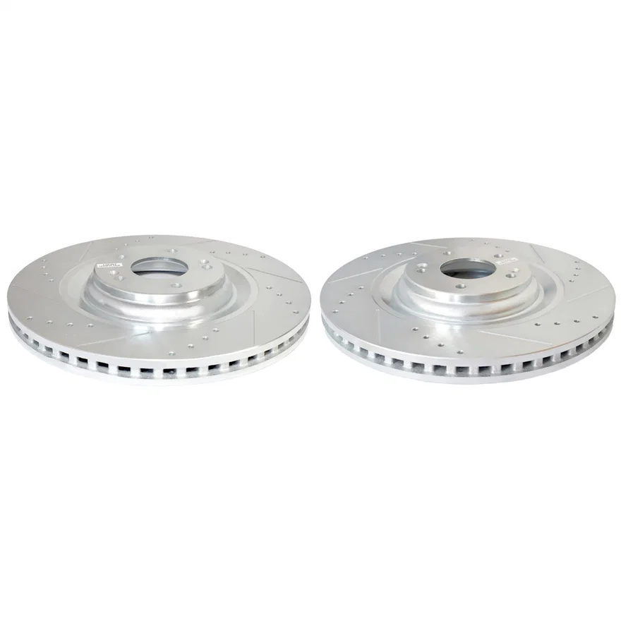 Front DRILLEDSLOTTED ROTOR PAIR for 2022-2023 Hyundai Elantra N and Kona N