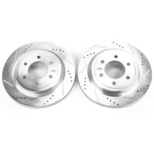 Rear DRILLEDSLOTTED ROTOR PAIR for Ford and Lincoln image 2
