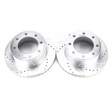 Rear DRILLEDSLOTTED ROTOR PAIR for 2005-2012 Ford F-250 Super Duty and F-350 Super Duty image 2