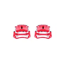 Front RED CALIPER PAIR W/BRKT for 1999-2002 Ford Mustang image 2