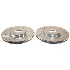 Front DRILLEDSLOTTED ROTOR PAIR for INFINITI and Nissan image 2