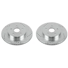 Rear DRILLEDSLOTTED ROTOR PAIR for Subaru image 2
