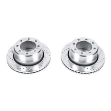 Rear DRILLEDSLOTTED ROTOR PAIR for Dodge and Ram image 2