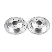 Rear DRILLEDSLOTTED ROTOR PAIR for Ford and Mercury image 2