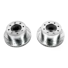Rear DRILLEDSLOTTED ROTOR PAIR for 2011-2019 Chevrolet Silverado 3500 HD and GMC Sierra 3500 HD image 2