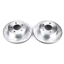 Front DRILLEDSLOTTED ROTOR PAIR for 1999-2006 Jeep Cherokee and Wrangler image 2