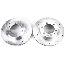 Front DRILLEDSLOTTED ROTOR PAIR for Toyota image 2