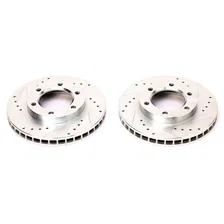 Front DRILLEDSLOTTED ROTOR PAIR for GMC, Chevrolet and Jeep image 2