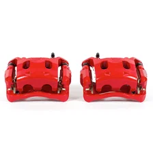 Front RED CALIPER PAIR W/BRKT for INFINITI and Nissan image 2