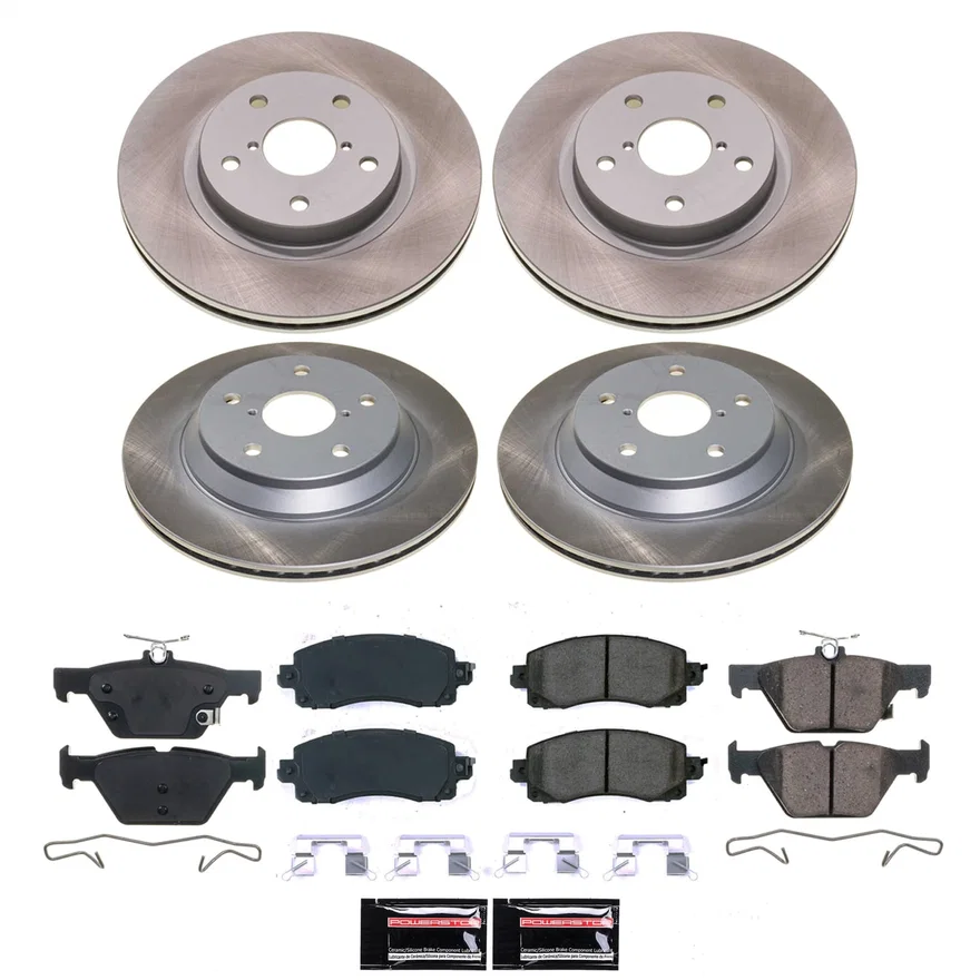 PowerStop SC8520, Front and Rear SEMI-COATED ROTOR KIT for Subaru Forester