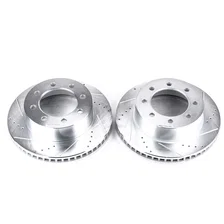 Front DRILLEDSLOTTED ROTOR PAIR for Dodge image 2
