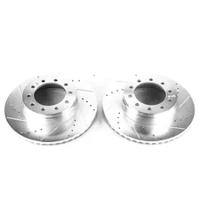 Front DRILLEDSLOTTED ROTOR PAIR for Ford image 2