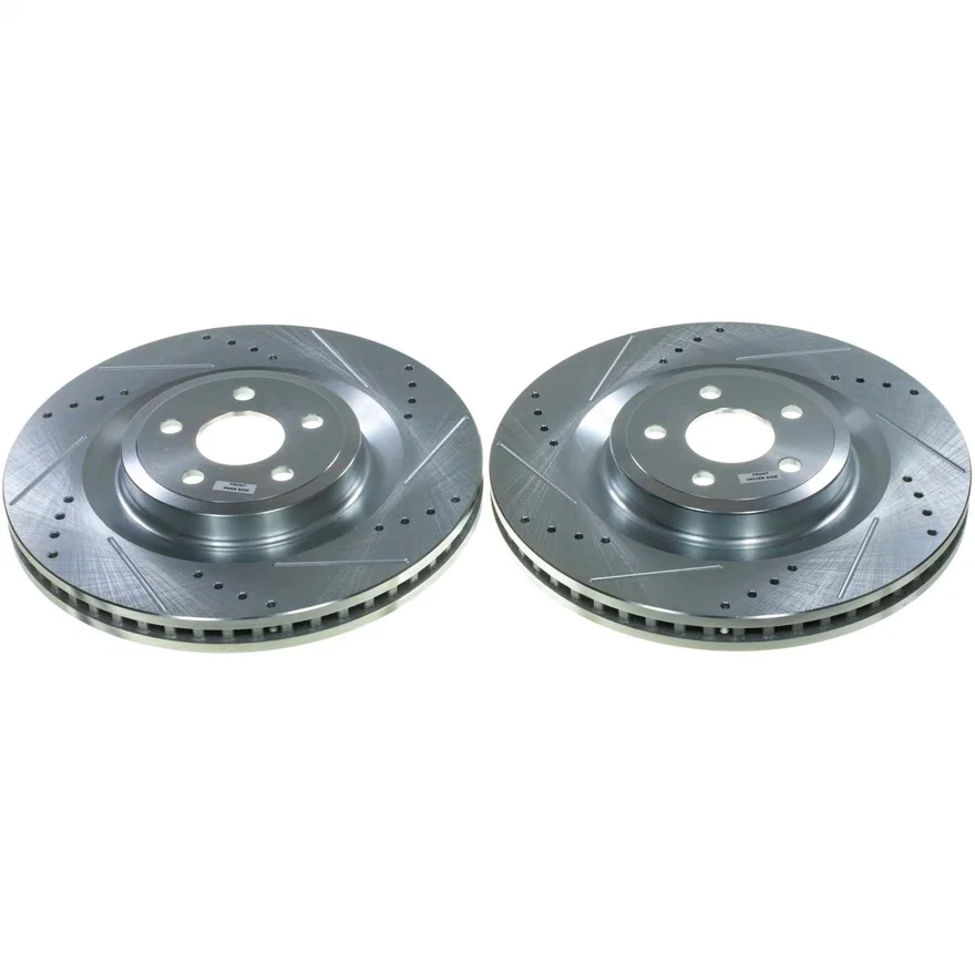 Front DRILLEDSLOTTED ROTOR PAIR for 2021-2024 Ford Edge and Lincoln Nautilus