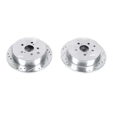 Rear DRILLEDSLOTTED ROTOR PAIR for Lexus and Toyota image 2