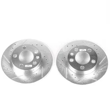 Rear DRILLEDSLOTTED ROTOR PAIR for Volkswagen and Audi image 2