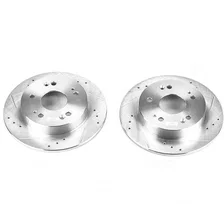 Rear DRILLEDSLOTTED ROTOR PAIR for Honda and Acura image 2