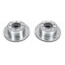 Rear DRILLEDSLOTTED ROTOR PAIR for 2013-2022 Ford F-250 Super Duty and F-350 Super Duty image 2
