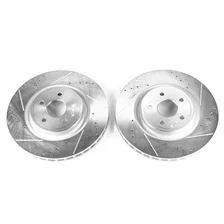 Front DRILLEDSLOTTED ROTOR PAIR for 2012-2020 Dodge Durango and Jeep Grand Cherokee image 2