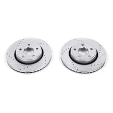 Front DRILLEDSLOTTED ROTOR PAIR for 2011-2020 Dodge Durango and Jeep Grand Cherokee image 2