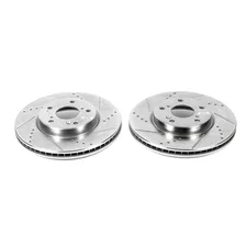 Front DRILLEDSLOTTED ROTOR PAIR for 2013-2022 Honda Accord and Civic image 2