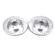 Front DRILLEDSLOTTED ROTOR PAIR for Honda and Acura image 2