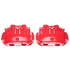 Front RED CALIPER PAIR W/BRKT for 1994-1998 Ford Mustang image 2