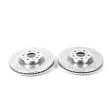 Front DRILLEDSLOTTED ROTOR PAIR for Cadillac and Chevrolet image 2